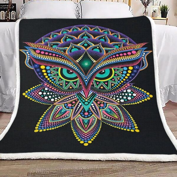 Owl Mandala Fleece Blanket Sherpa Blanket
