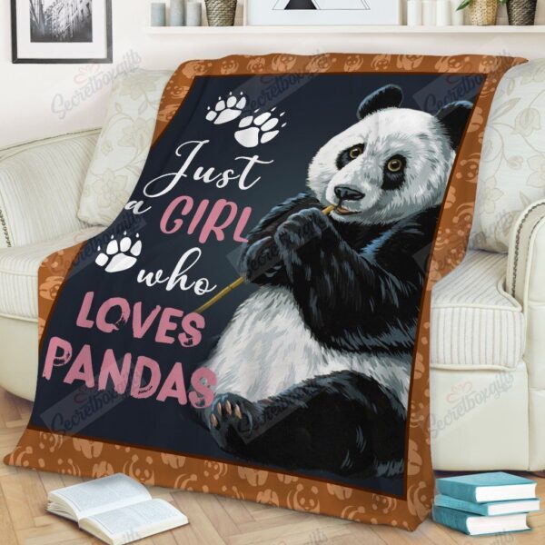 Panda Just A Girl Who Loves Pandas Fleece Blanket Sherpa Blanket
