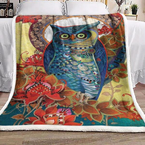 Owl Flower Fleece Blanket Sherpa Blanket