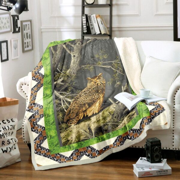 Owl Fleece Blanket Sherpa Blanket