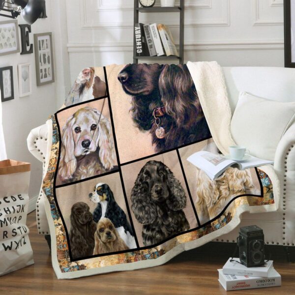Cocker Spaniel Dog Fleece Blanket Sherpa Blanket