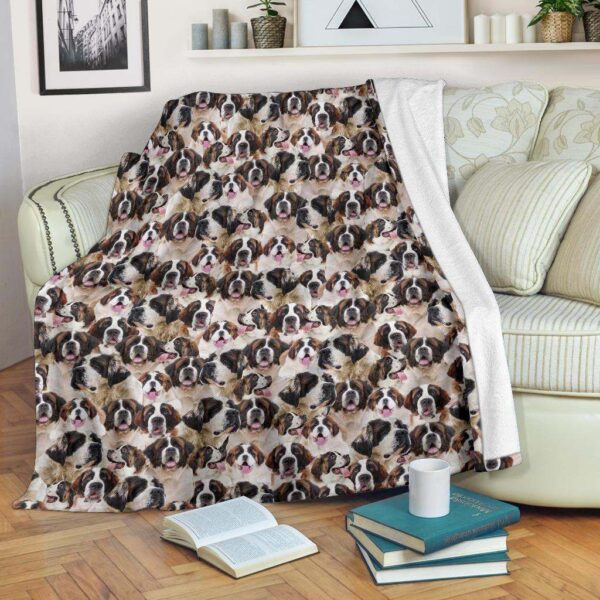 St Bernard Full Face Fleece Blanket Sherpa Blanket
