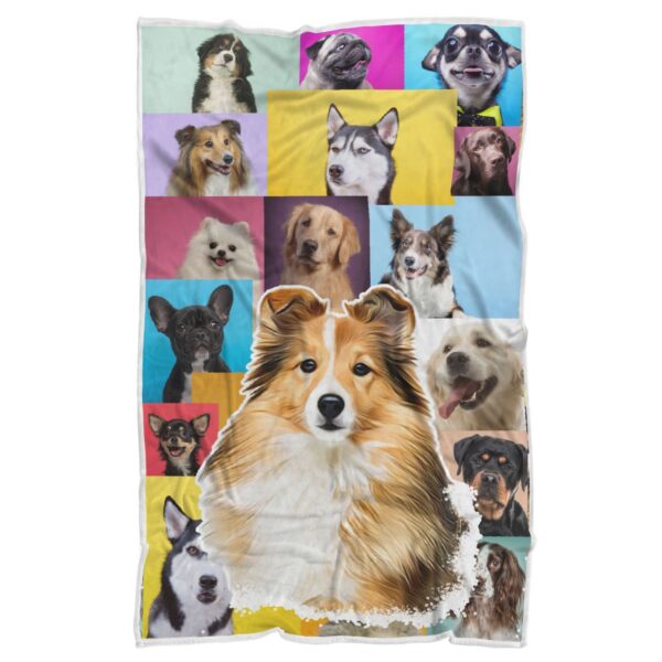 Rough Collie Dog Fleece Blanket Sherpa Blanket