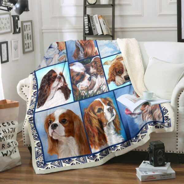 Cavalier King Charles Spaniel Dog Fleece Blanket Sherpa Blanket