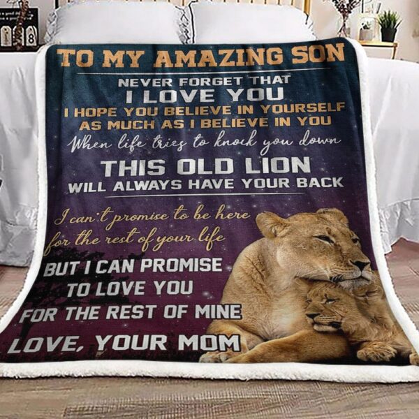 To My Amazing Son Lion Fleece Blanket Sherpa Blanket