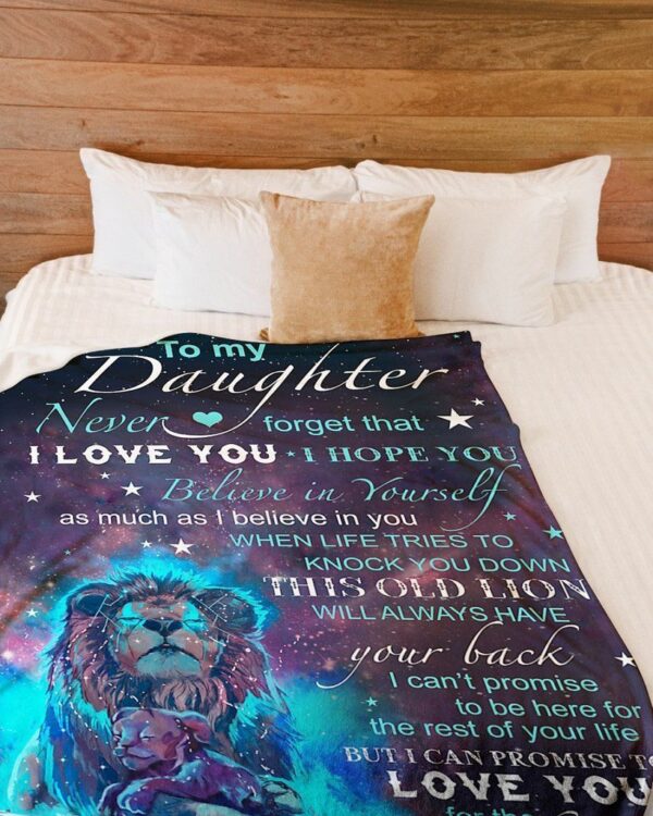 Lion To My Daughter Fleece Blanket Sherpa Blanket