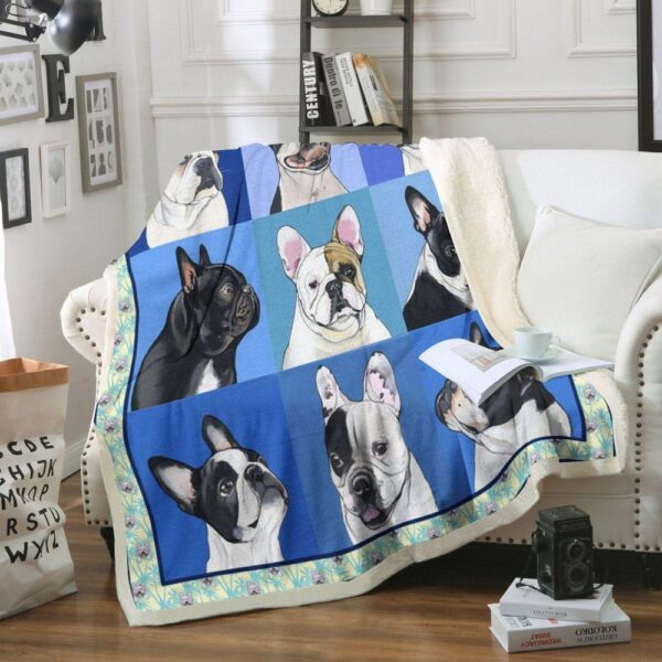French Bulldog Dog Fleece Blanket Sherpa Blanket
