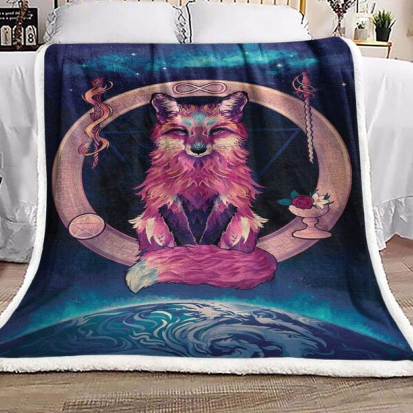 Dog And Earth Fleece Blanket Sherpa Blanket
