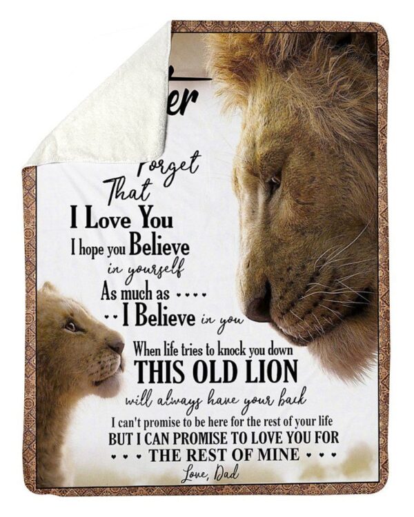Lion Dad To Daughter Fleece Blanket Sherpa Blanket