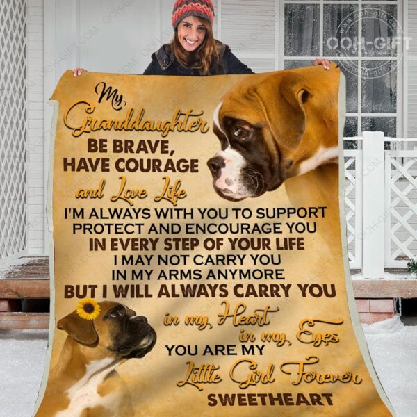 My Granddaughter Dog Fleece Blanket Sherpa Blanket