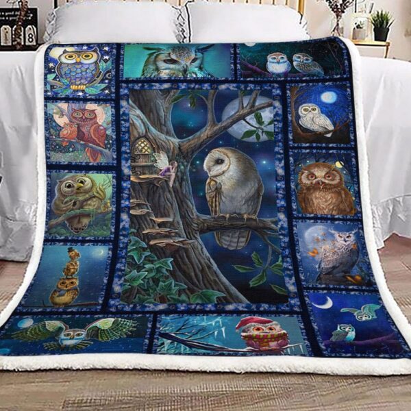 I Freaking Love Owls Fleece Blanket Sherpa Blanket