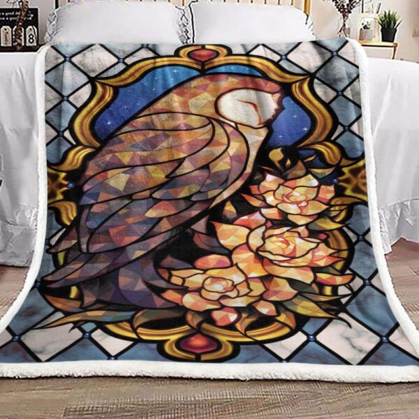 Owl And Flower Fleece Blanket Sherpa Blanket