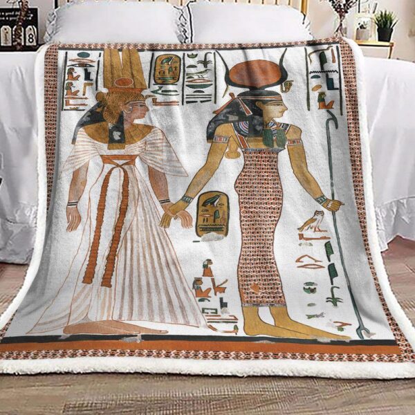 The Ancient Egyptian Goddess Fleece Blanket Sherpa Blanket