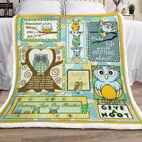 Its Owl Good Fleece Blanket Sherpa Blanket