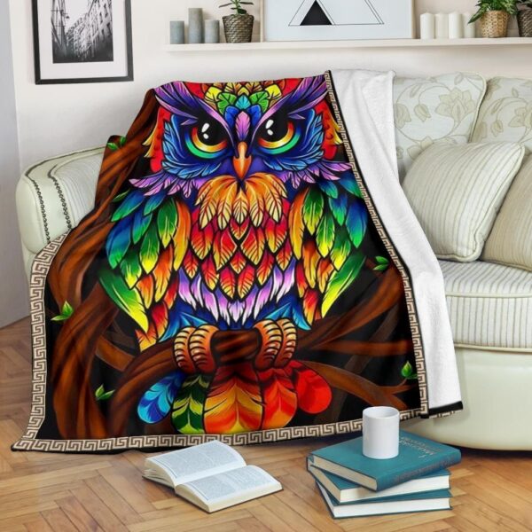 Owl Fleece Blanket Sherpa Blanket
