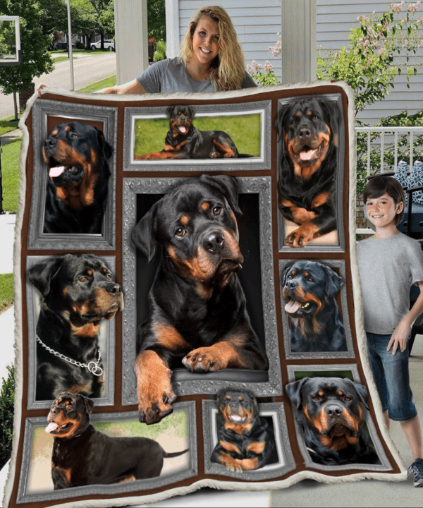 Huge Rottweiler Fleece Blanket Sherpa Blanket