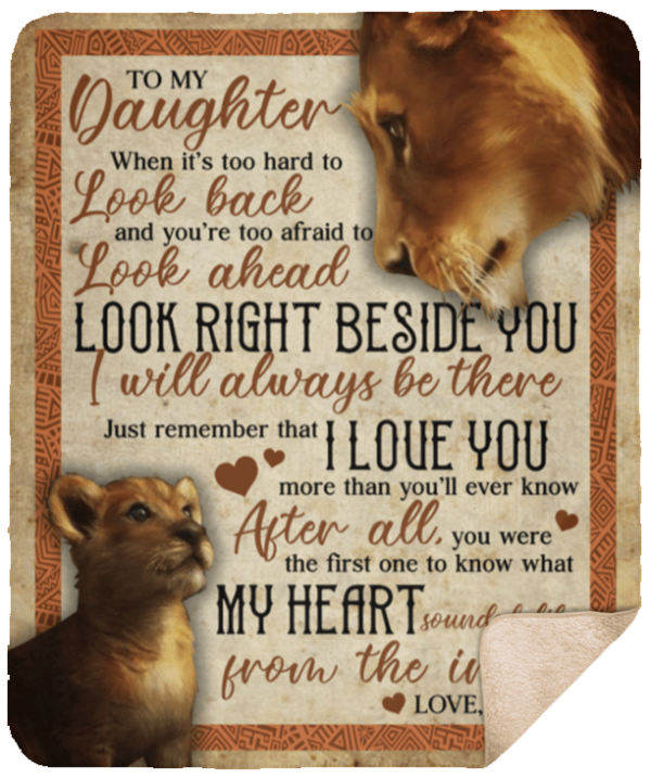 Lion To My Daughter Fleece Blanket Sherpa Blanket