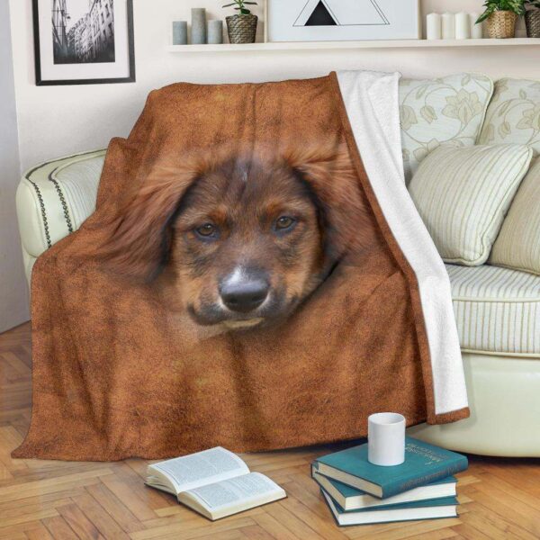 English Shepherd Face Hair Fleece Blanket Sherpa Blanket