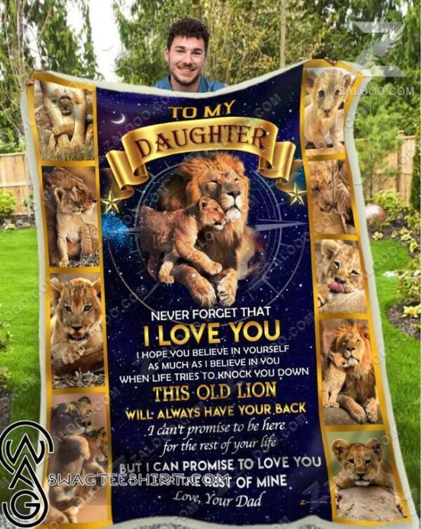 To My Daughter Lion Fleece Blanket Sherpa Blanket