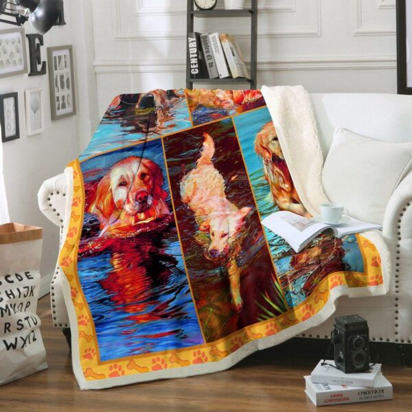 Golden Retriever Dog Fleece Blanket Sherpa Blanket