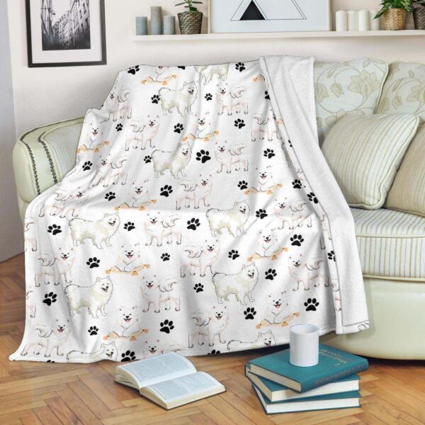 Samoyed Paw Fleece Blanket Sherpa Blanket