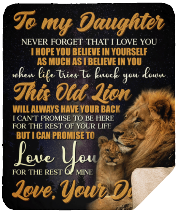 Lion To My Daughter Fleece Blanket Sherpa Blanket