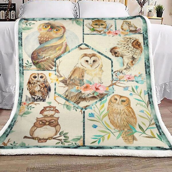 I Freaking Love Owls Fleece Blanket Sherpa Blanket
