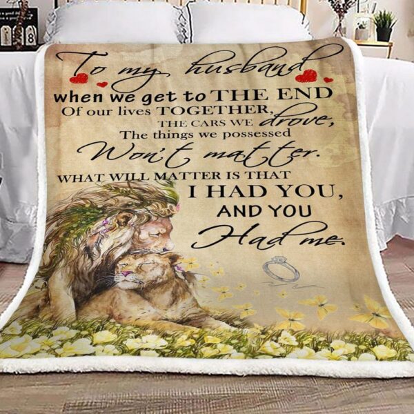 Lion To My Husband Fleece Blanket Sherpa Blanket