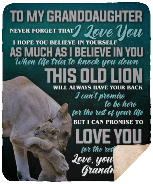 Lion To My Granddaughter Fleece Blanket Sherpa Blanket