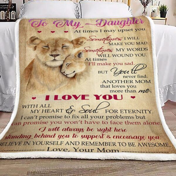Lion To My Daughter Love Mom Fleece Blanket Sherpa Blanket