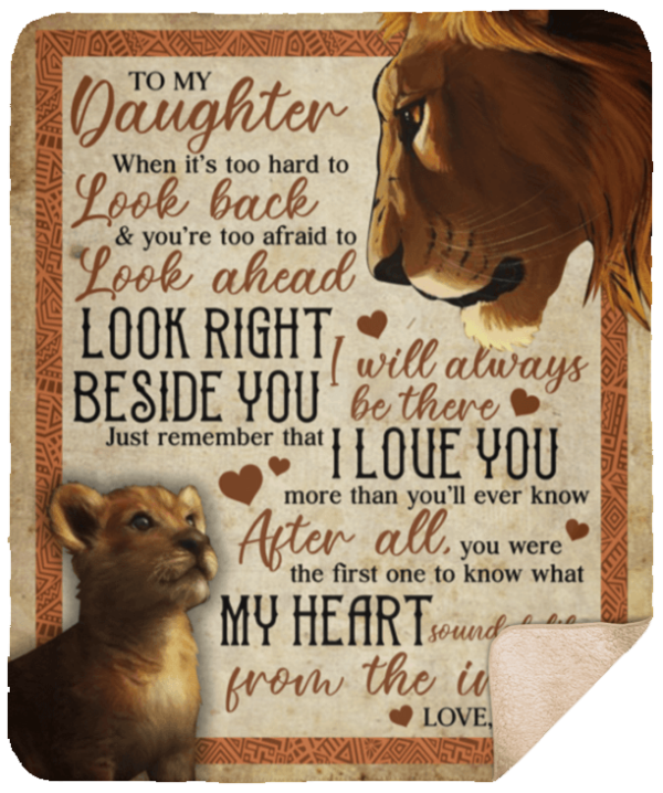 Lion To My Daughter Fleece Blanket Sherpa Blanket