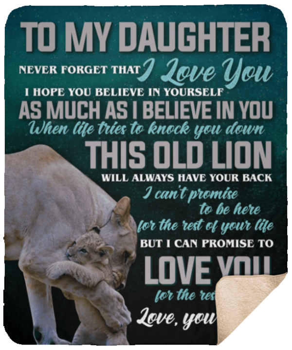 Lion To My Daughter Fleece Blanket Sherpa Blanket