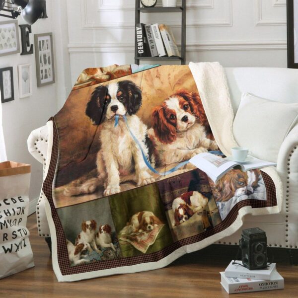 Cavalier King Charles Spaniel Dog Fleece Blanket Sherpa Blanket