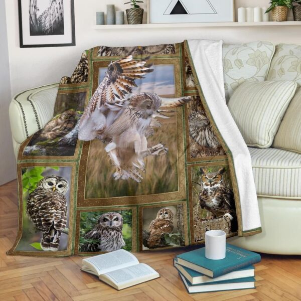 Owl Fleece Blanket Sherpa Blanket