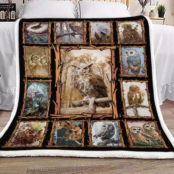 I Freaking Love Owls Fleece Blanket Sherpa Blanket