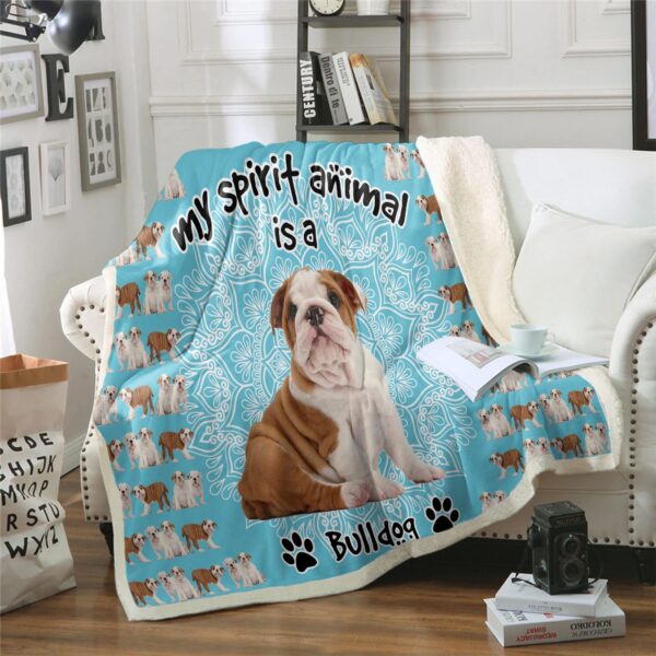 Bulldog Fleece Blanket Sherpa Blanket