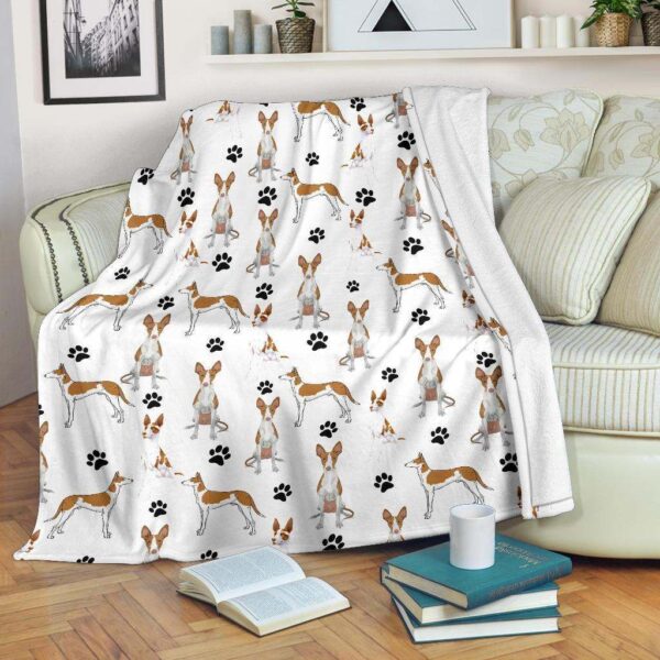 Ibizan Hound Paw Fleece Blanket Sherpa Blanket