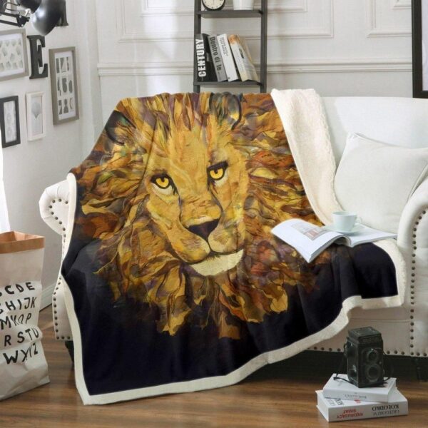 Lion Fleece Blanket Sherpa Blanket