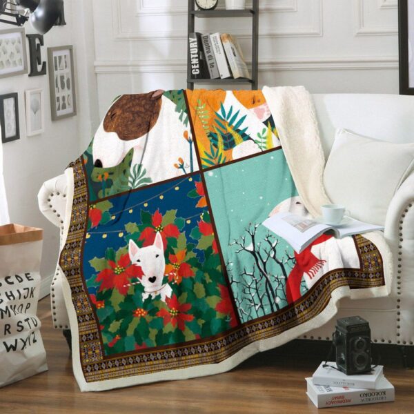 Bull Terrier Dog Fleece Blanket Sherpa Blanket