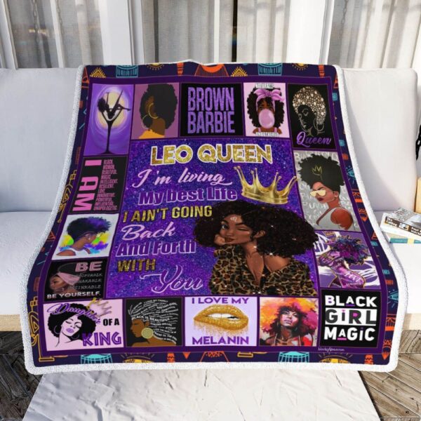 Leo Girl Black Queen Fleece Blanket Sherpa Blanket