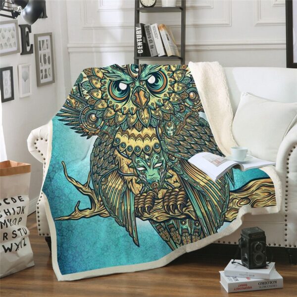 Owl Fleece Blanket Sherpa Blanket