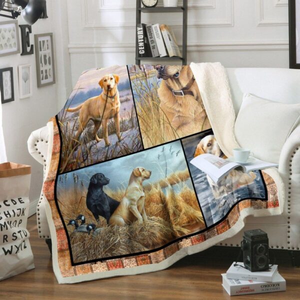 Labrador Retriever Dog Fleece Blanket Sherpa Blanket