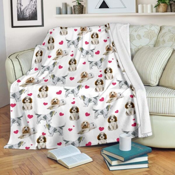 Grand Basset Griffon Heart Fleece Blanket Sherpa Blanket