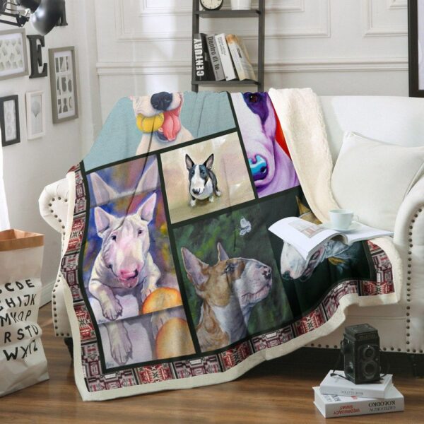 Bull Terrier Dog Fleece Blanket Sherpa Blanket