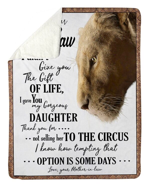 Lion Mom To Son In Law Fleece Blanket Sherpa Blanket