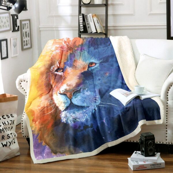 Lion Fleece Blanket Sherpa Blanket