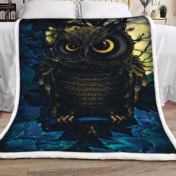 Night Owl Fleece Blanket Sherpa Blanket