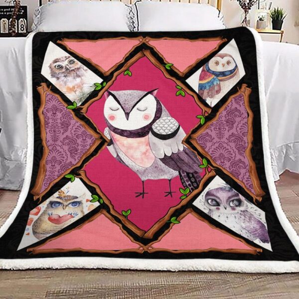 I Freaking Love Owls Fleece Blanket Sherpa Blanket