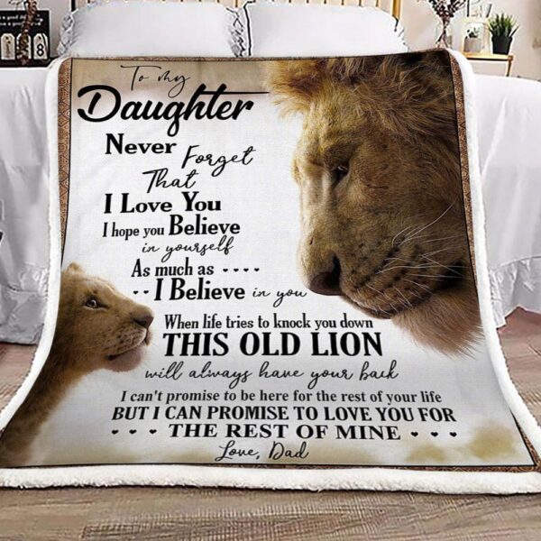 Lion Dad To Daughter Fleece Blanket Sherpa Blanket