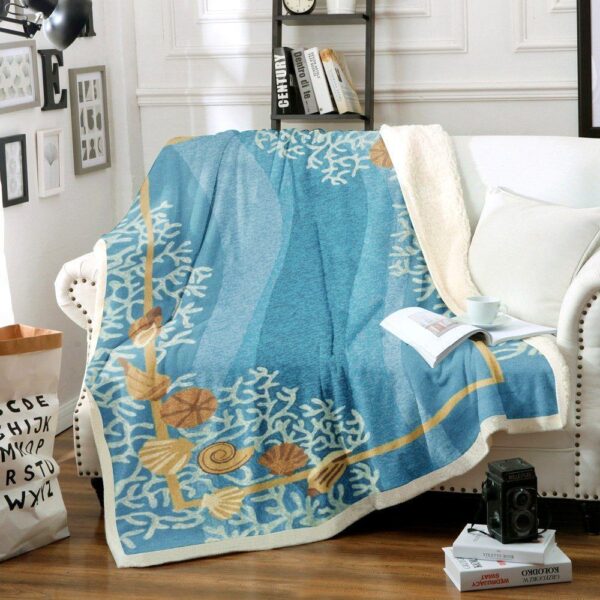 Seashell Fleece Blanket Sherpa Blanket